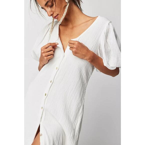 New Free People Jen's Pirate Booty Paraguay Maxi Gown $252 SMALL White Boho - Picture 1 of 5